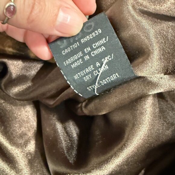 Jones Studio Tiered Faux Fur Coat Leopard Print Brown Mob Wife Glam M - Picture 10 of 11